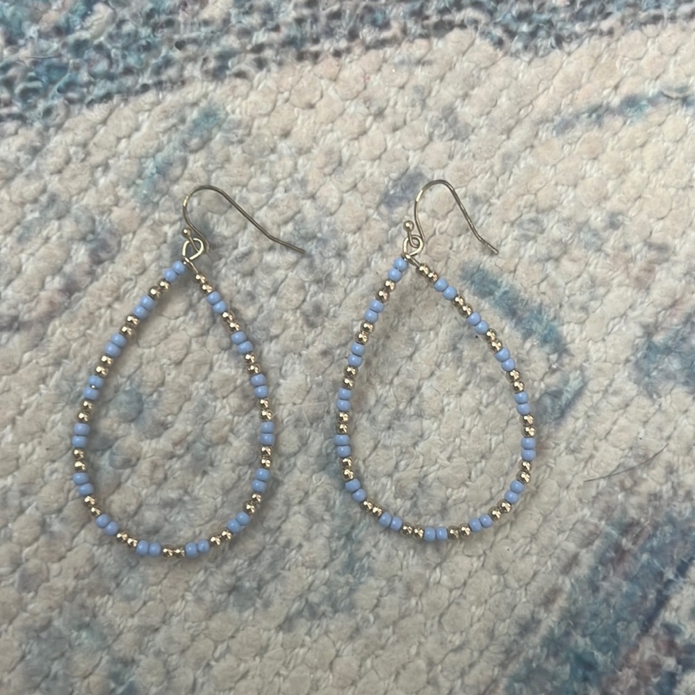 Blue and Gold Earrings